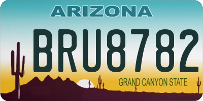 AZ license plate BRU8782