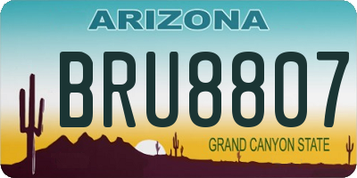 AZ license plate BRU8807