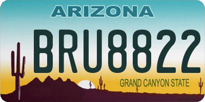 AZ license plate BRU8822