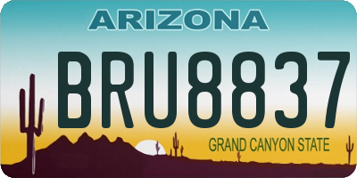 AZ license plate BRU8837