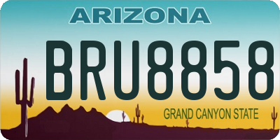 AZ license plate BRU8858