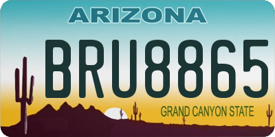 AZ license plate BRU8865