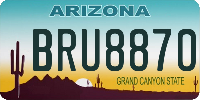 AZ license plate BRU8870