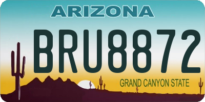 AZ license plate BRU8872