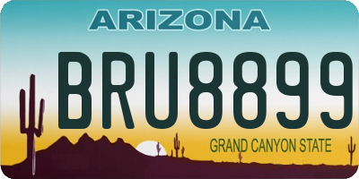 AZ license plate BRU8899