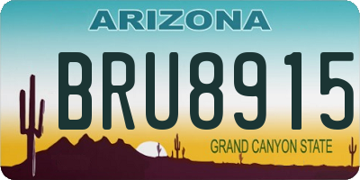 AZ license plate BRU8915