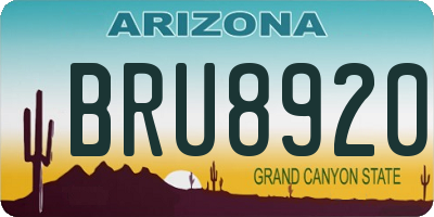 AZ license plate BRU8920
