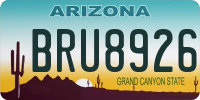 AZ license plate BRU8926