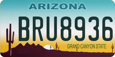 AZ license plate BRU8936