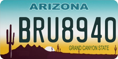 AZ license plate BRU8940