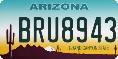 AZ license plate BRU8943