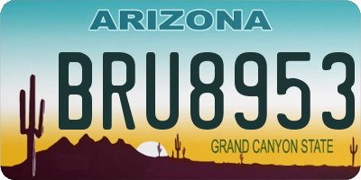 AZ license plate BRU8953