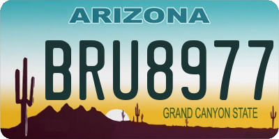 AZ license plate BRU8977