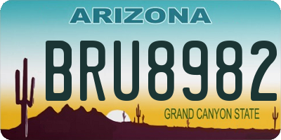 AZ license plate BRU8982