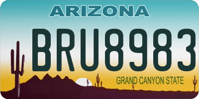 AZ license plate BRU8983