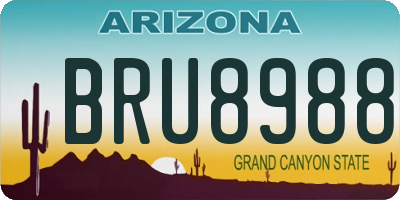 AZ license plate BRU8988