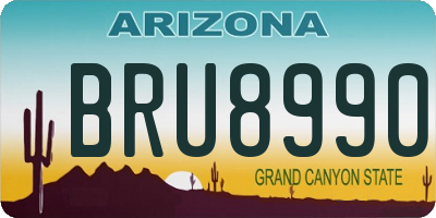 AZ license plate BRU8990