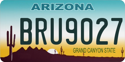 AZ license plate BRU9027