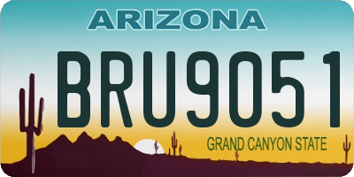 AZ license plate BRU9051