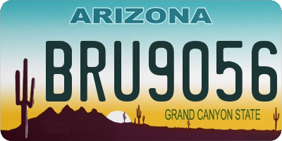 AZ license plate BRU9056