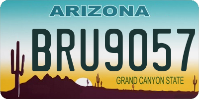 AZ license plate BRU9057