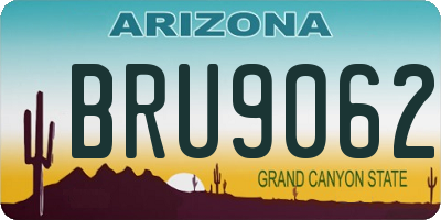 AZ license plate BRU9062