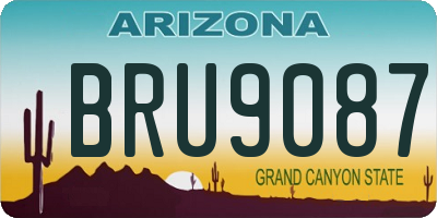 AZ license plate BRU9087