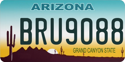 AZ license plate BRU9088