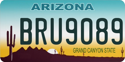 AZ license plate BRU9089