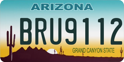 AZ license plate BRU9112