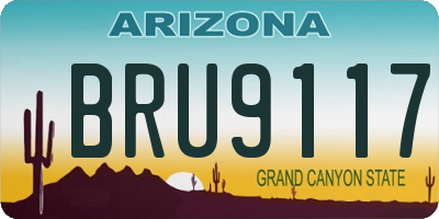 AZ license plate BRU9117