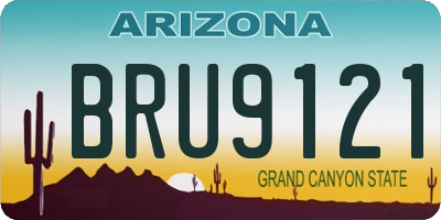 AZ license plate BRU9121