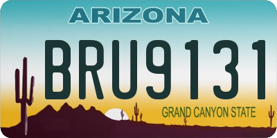 AZ license plate BRU9131