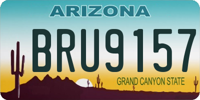 AZ license plate BRU9157