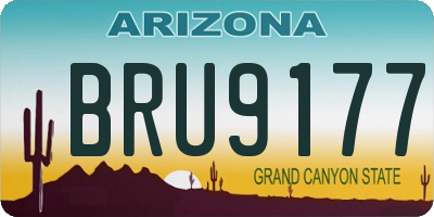 AZ license plate BRU9177