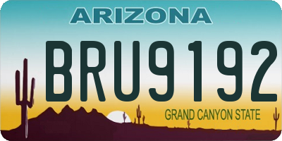 AZ license plate BRU9192