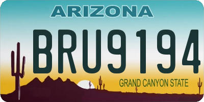 AZ license plate BRU9194