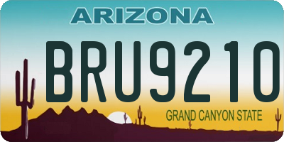 AZ license plate BRU9210