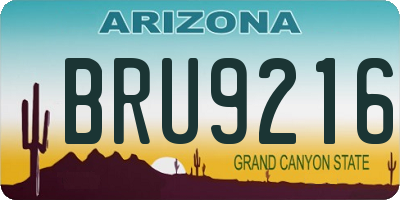 AZ license plate BRU9216