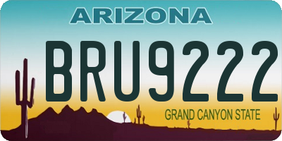 AZ license plate BRU9222