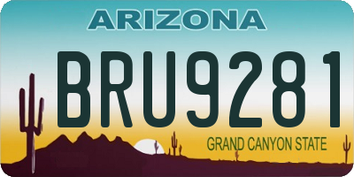 AZ license plate BRU9281