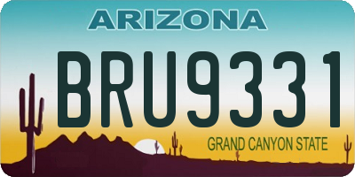 AZ license plate BRU9331