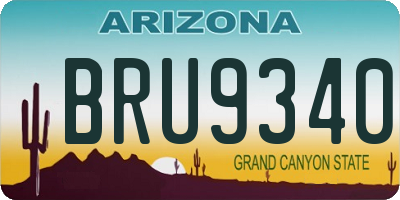 AZ license plate BRU9340