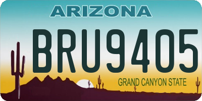 AZ license plate BRU9405