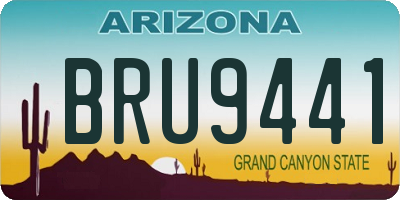 AZ license plate BRU9441