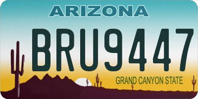 AZ license plate BRU9447
