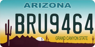 AZ license plate BRU9464