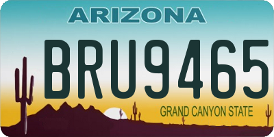 AZ license plate BRU9465