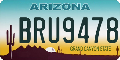 AZ license plate BRU9478