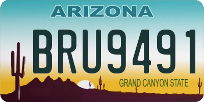 AZ license plate BRU9491